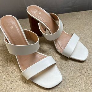 Lulu's Cream Heeled Sandals